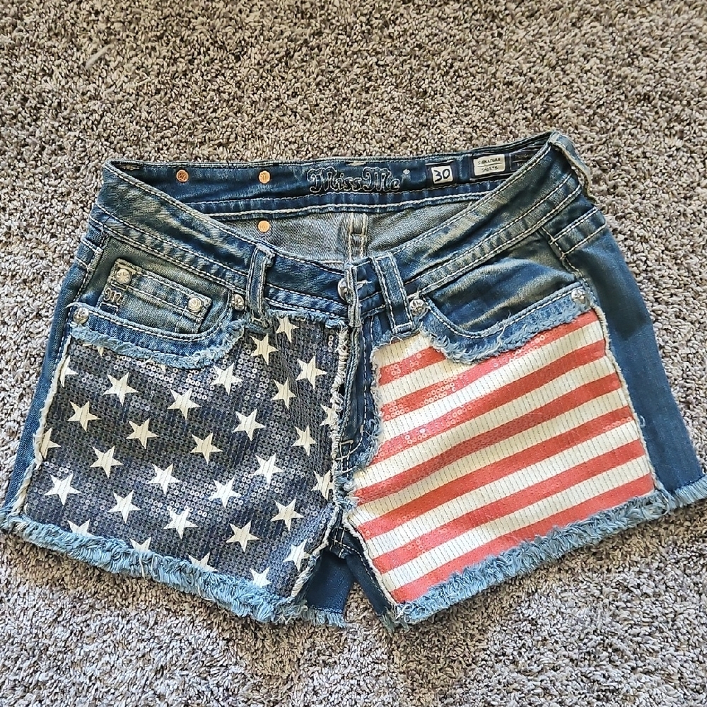 Miss Me Denim American Flag Women's Shorts